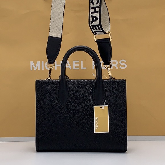 MICHAEL KORS Mirella Extra-Small Shopper XBody Crossbody Bag NWT Black color - Picture 8 of 14